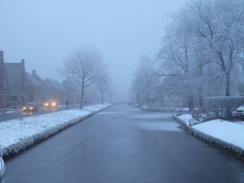 sneeuw/ijs Oosterdiep Veendam