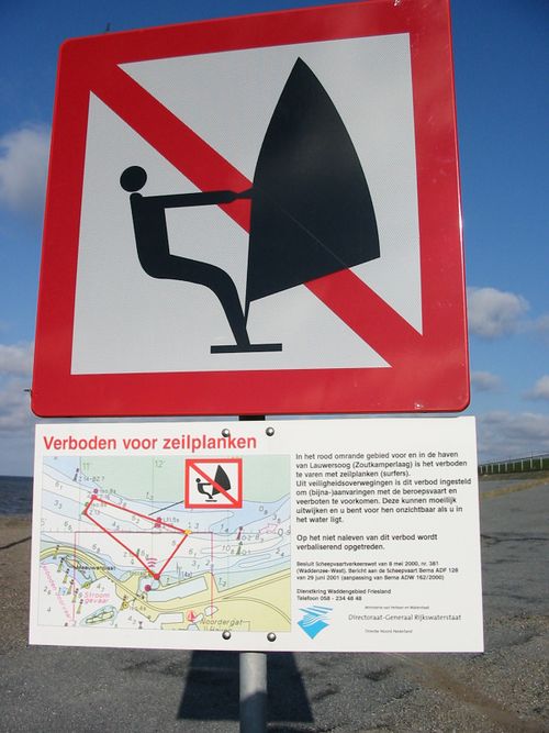 bord, verboden te surfen